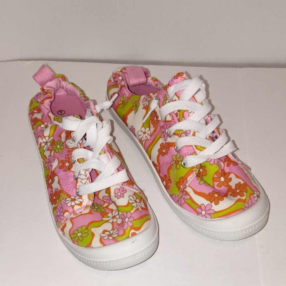 💲Free Add On Sole Mates Colorful Floral Sneakers - Pink and Green Womens Size 7